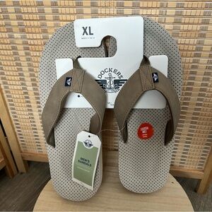 New DOCKERS Superior Cushion Flip Flops Tan Beige XL